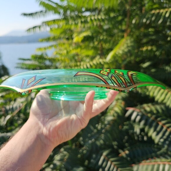 Uranium Collectibe Hand Painted Glass Bowl Depression Glass Geiger Test Amazing! - Picture 8 of 16